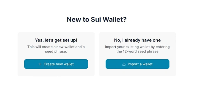 creating a new Sui wallet