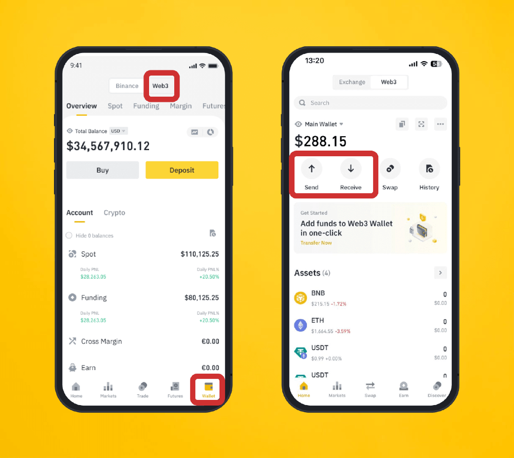 Sending and Receiving Crypto on Binance Web3 Wallet