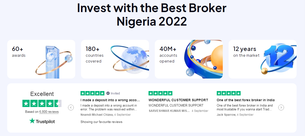 OctaFX Legit in Nigeria as they have won over 60 industry awards including the "Best Forex Broker in Nigeria 2022"