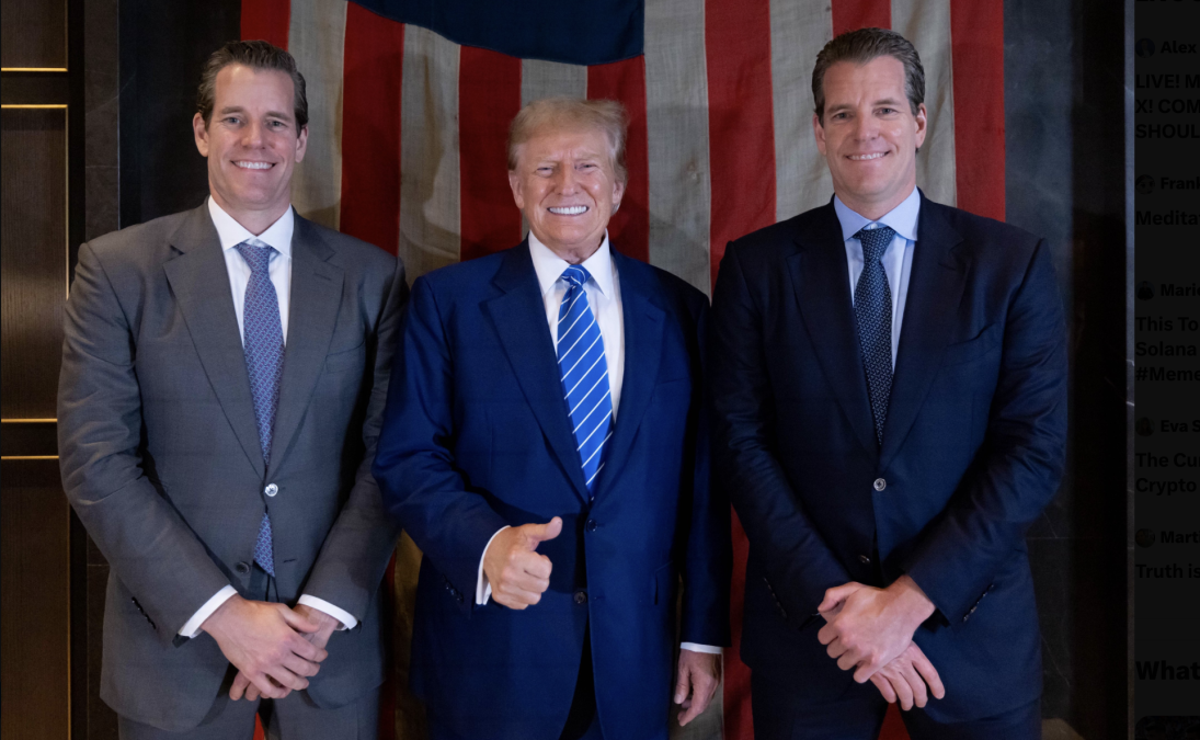 Bitcoin billionaires Cameron and Tyler Winklevoss throw their weight behind Trump's 2024 campaign with substantial crypto donations.