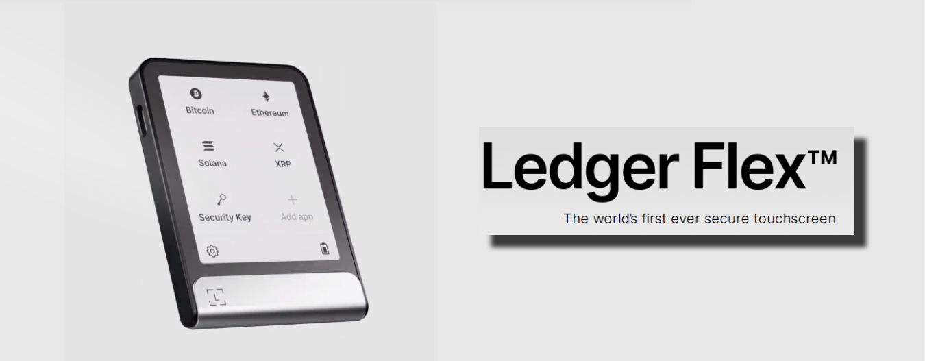 Ledger unveils new Flex hardware wallet at Bitcoin 2024 conference, featuring E-Ink touchscreen technology.