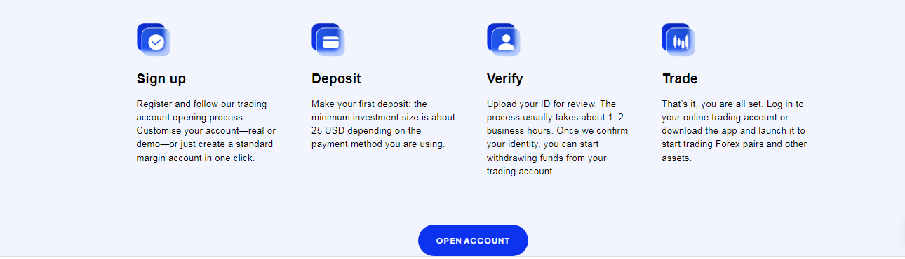 To open your first Octa trading account, sign up and follow the instructions. You can always open more trading accounts on different trading platforms for free.