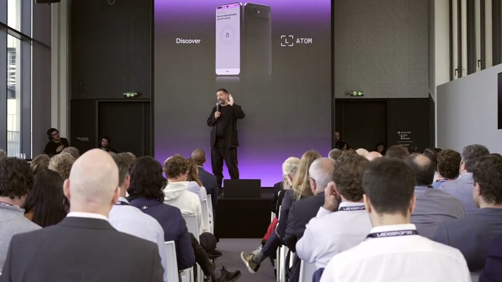 Ledger Chairman and CEO Pascal Gauthier introduced Ledger Atom at Ledger Op3n 2026 on October 15